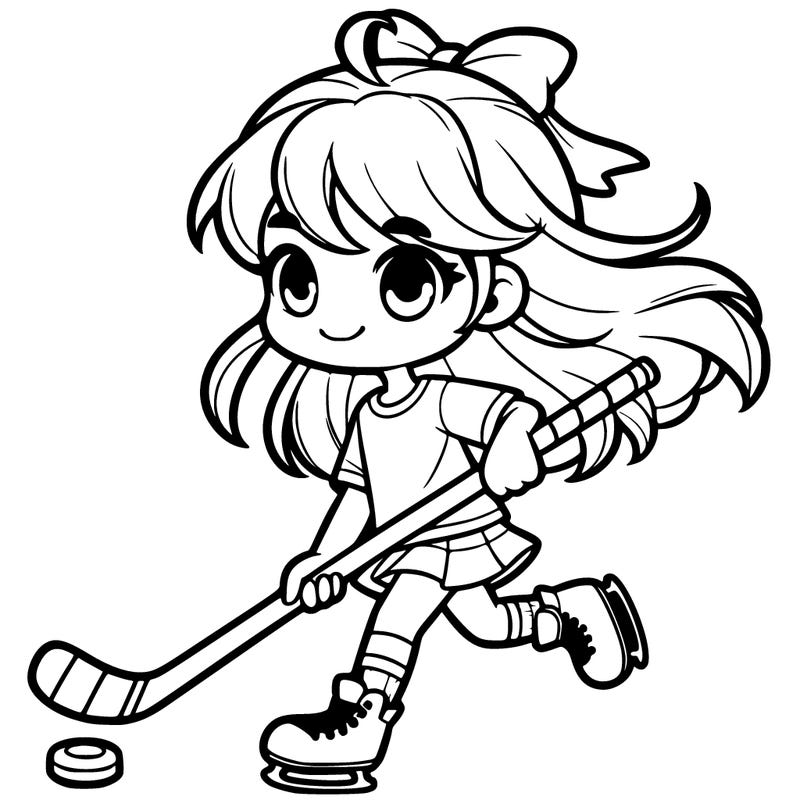 girl with hockey stick