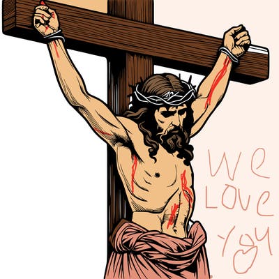 jesus realistic on the cross