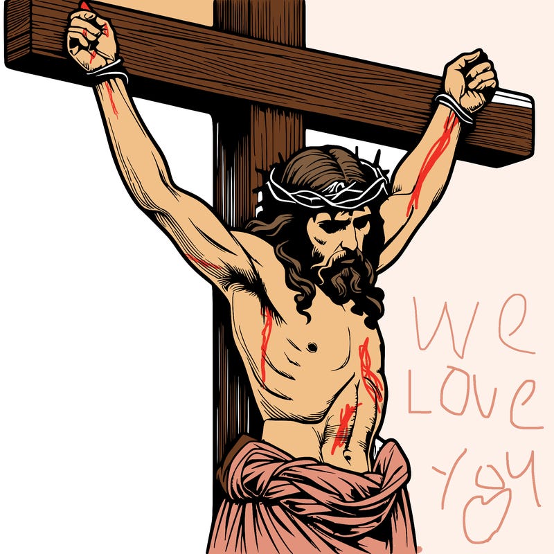 jesus realistic on the cross