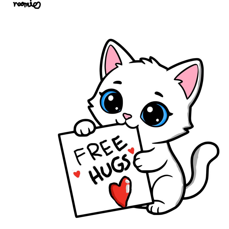 a small cat with a blank sheet of paper in its hand. the cat is sooooooo cute!