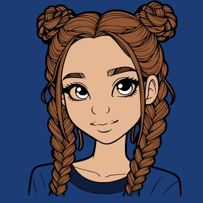 realistic girl with braids