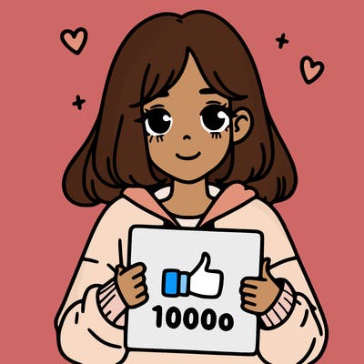 a girl with a sign saying 1000 likes