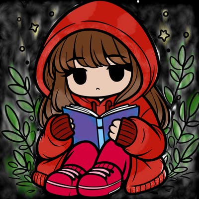 girl in oversized hoodie reading a book