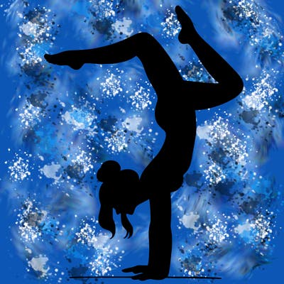 a woman doing a handstand