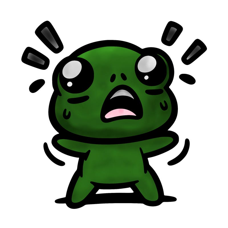 a chibi frog whuth shocked face