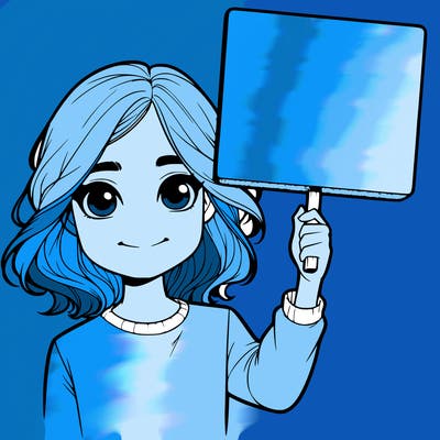 realistic girl holding up a sign