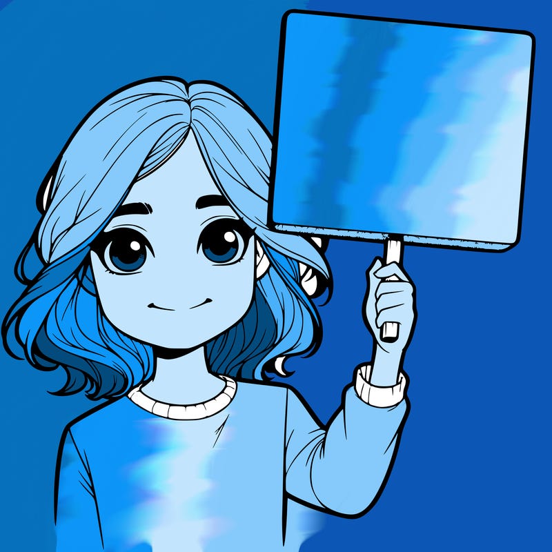 realistic girl holding up a sign