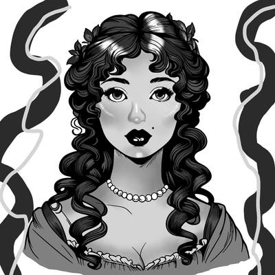 realistic regency era girl with lips