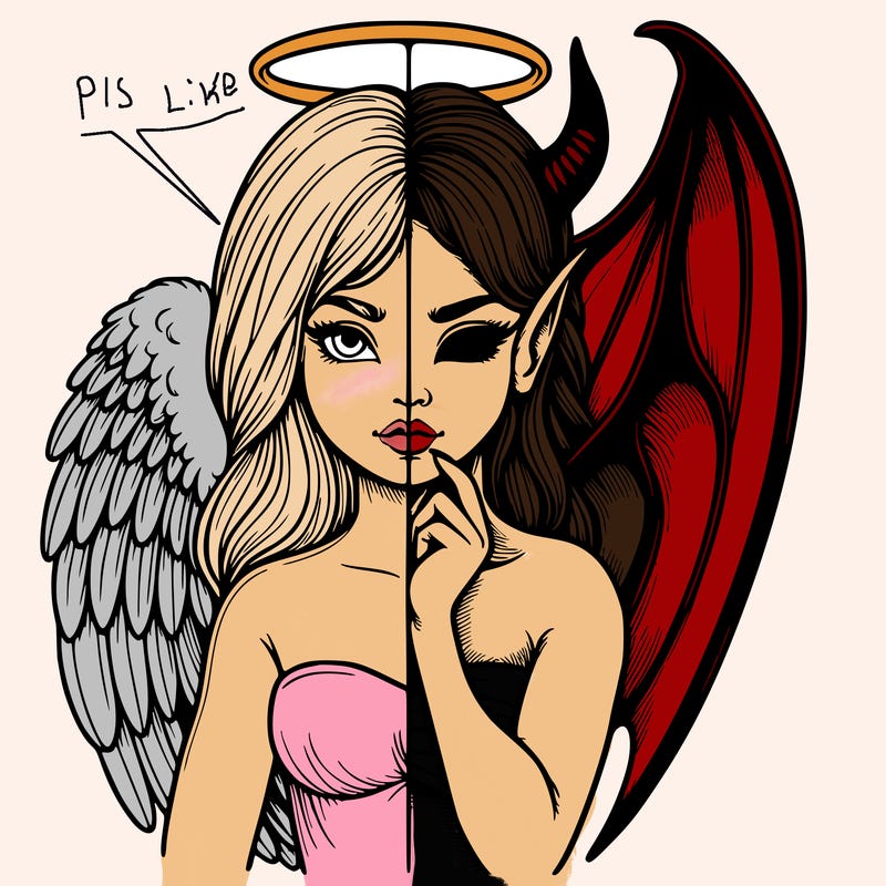 realistic angel half demon