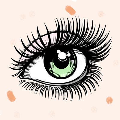 realistic eye long eylashes