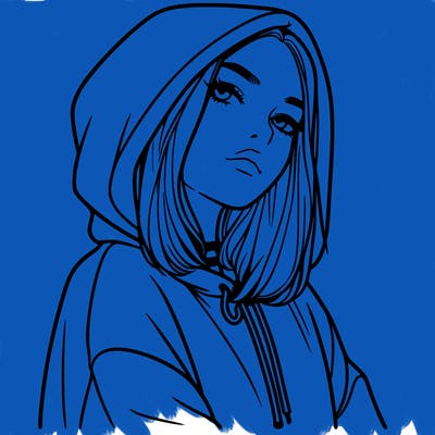 a realistic girl in a hoodie