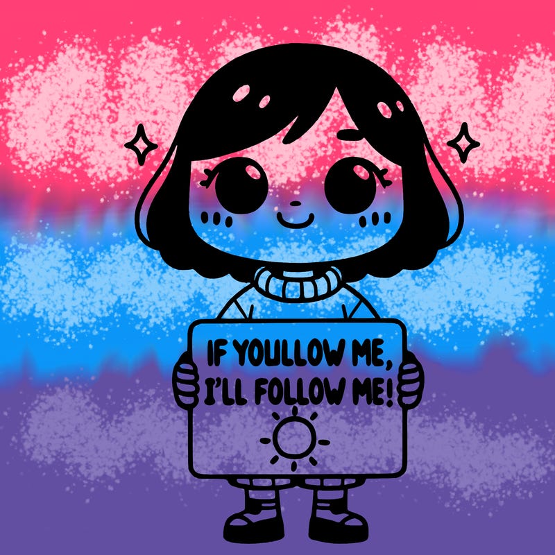 girl holding a sign saying if you follow me, i’ll follow you