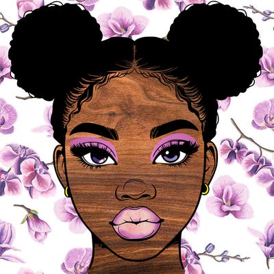realistic black woman with two buns