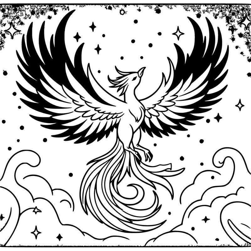 phoenix in a space background