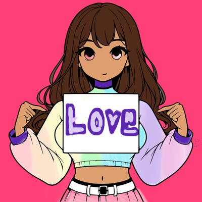 girl holding a blank sign in a long sleeve crop top