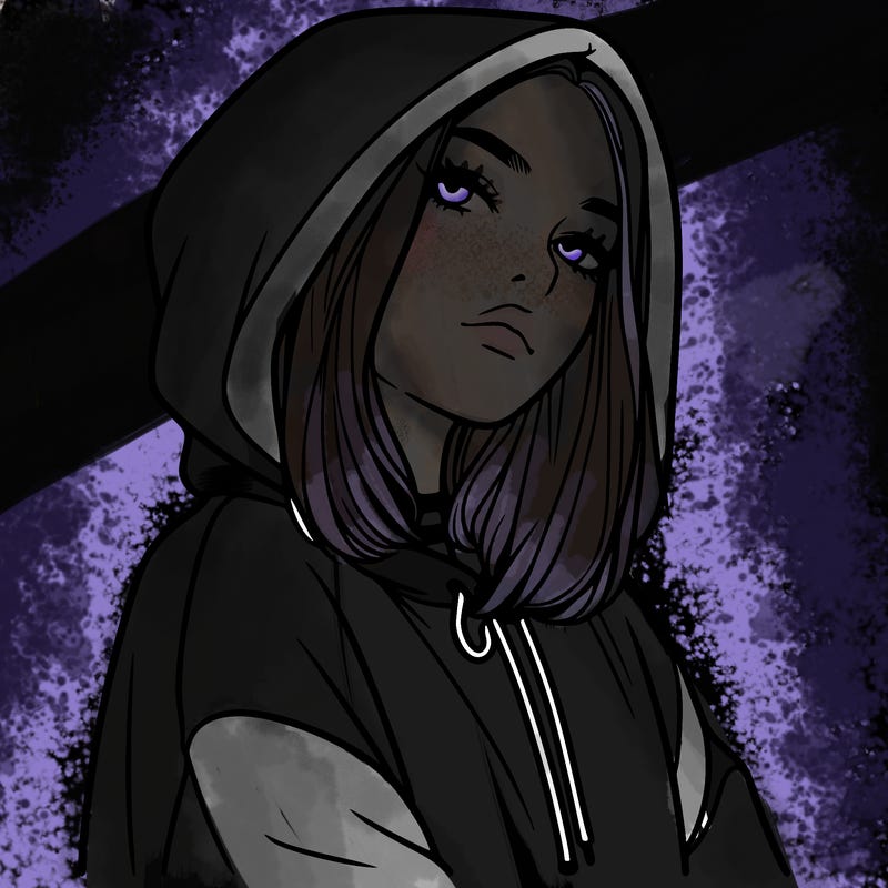 a realistic girl in a hoodie