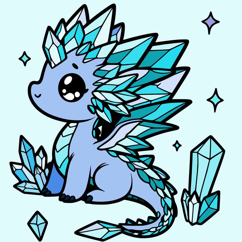 little cute crystal dragon