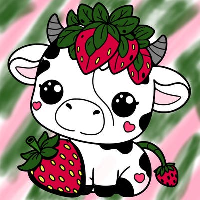 cute strawberry cow