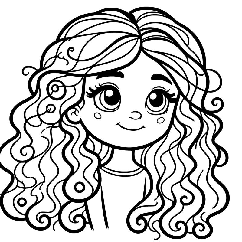 girl with curly hair long