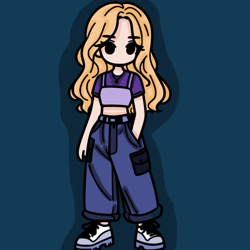 girl in crop top and baggy pants