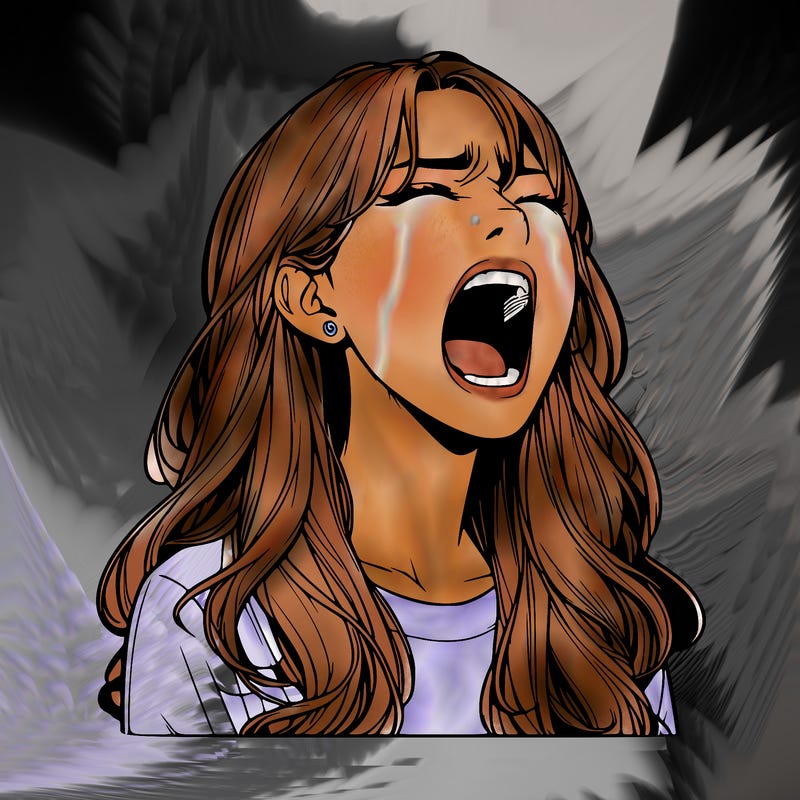 screaming realistic, girl