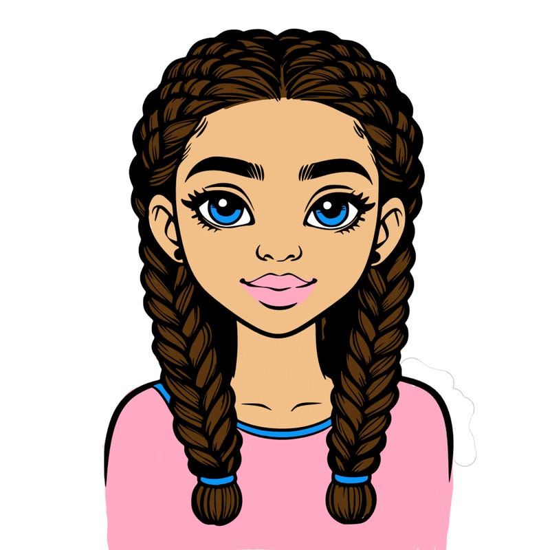 realistic girl with braids