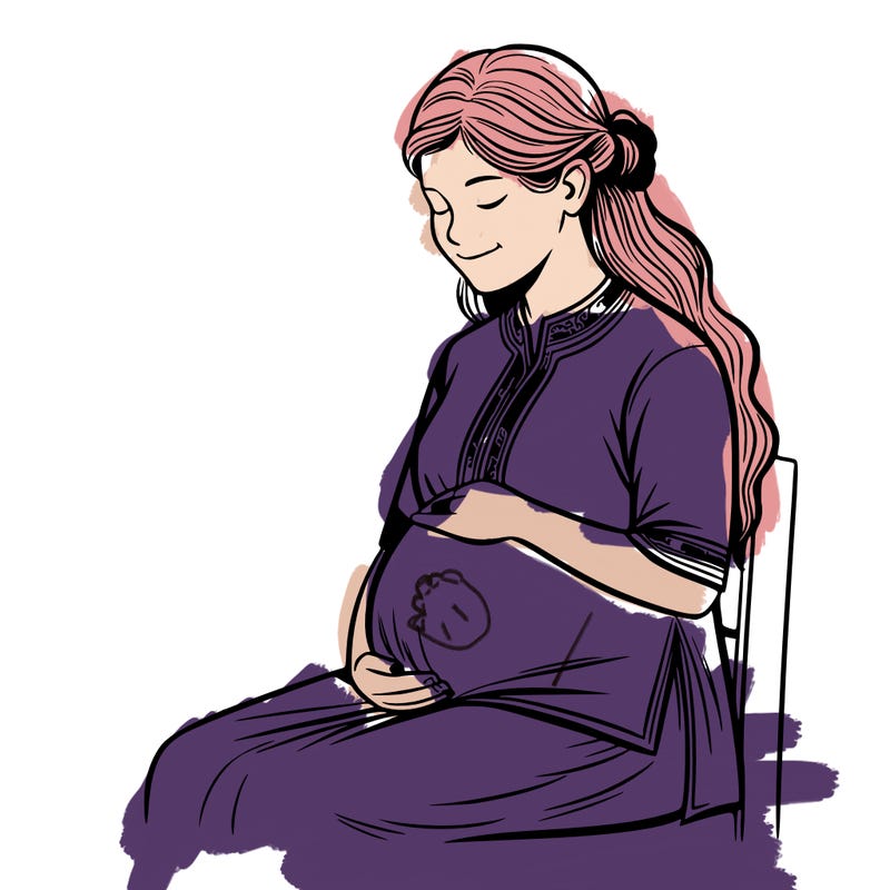realistic pregnant woman