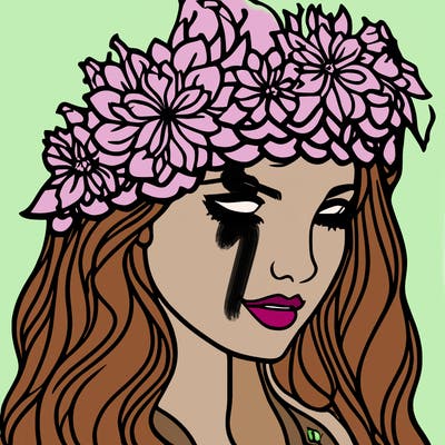girl with flowers crown