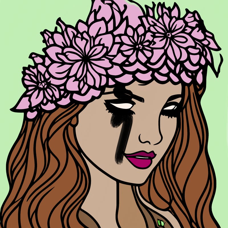girl with flowers crown