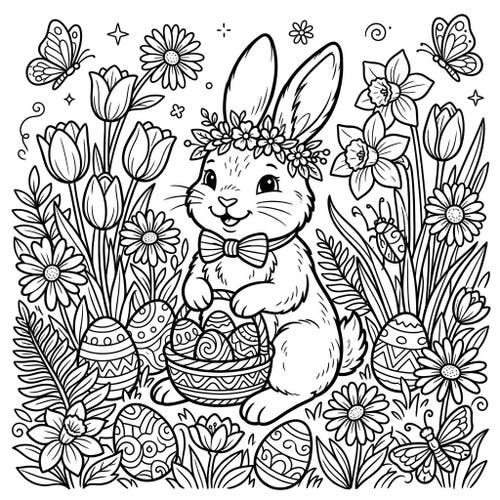 Easter Bunny in Garden