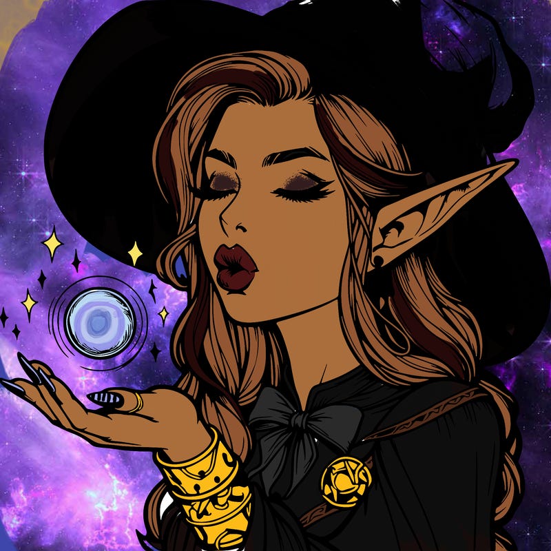 realistic elf casting a spell with lips