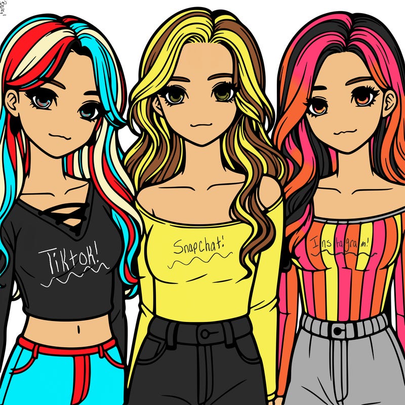 a group of realistic girls