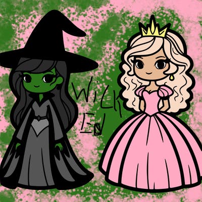 elphaba and glinda  from wicked
