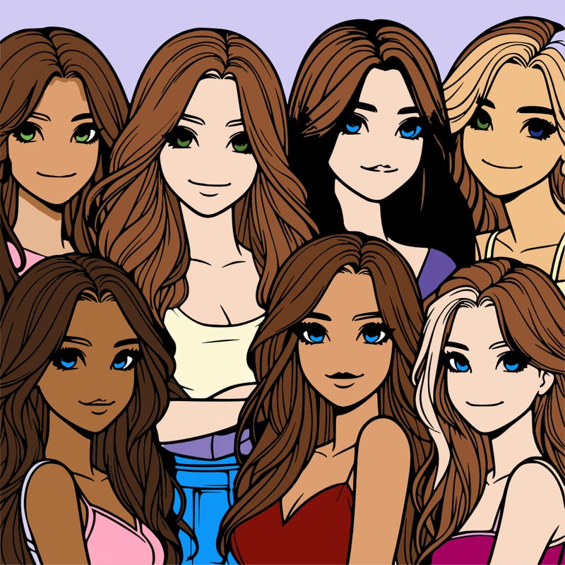 a group of realistic girls