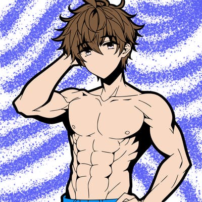 hot anime boy with abs