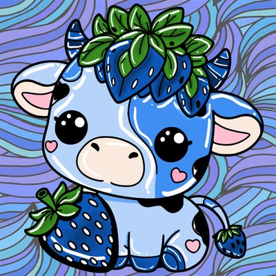 cute strawberry cow