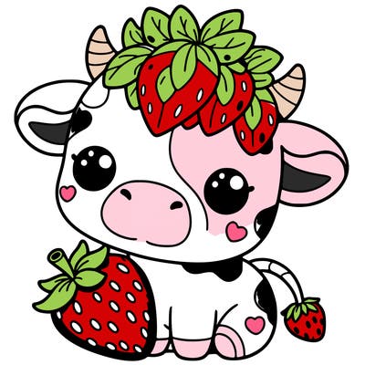 cute strawberry cow