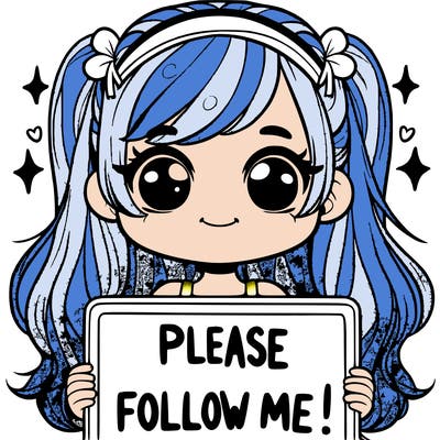 a girl holding  a sign  saying please  follow  me