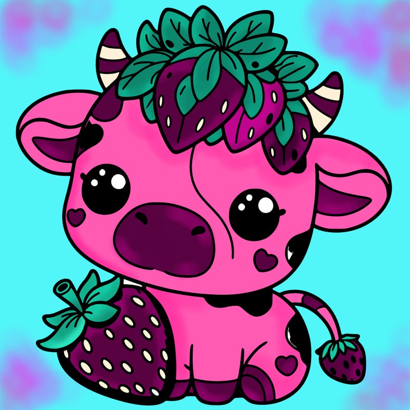 cute strawberry cow