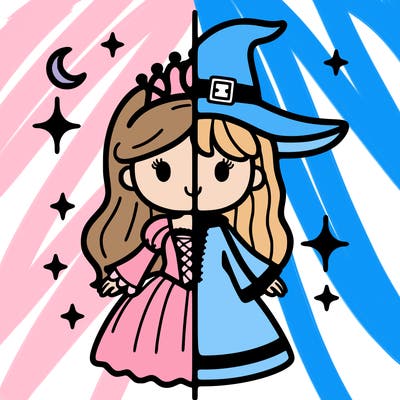 split princess and witch