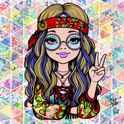 hippie girl realistic