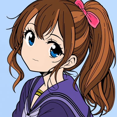 manga girl with ponytail