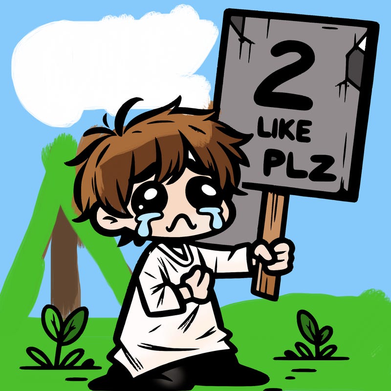 small poor toddler crying with sign that says 2 like plz
