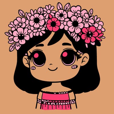 girl with flowers crown