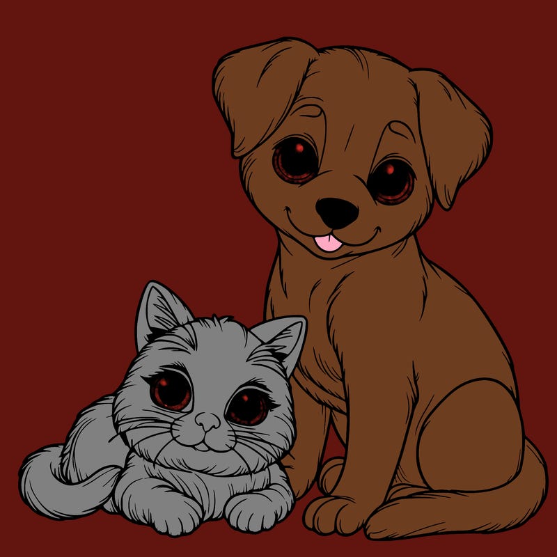 realistic cat and dog