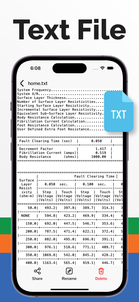 All Document Reader app interface showing a text file document