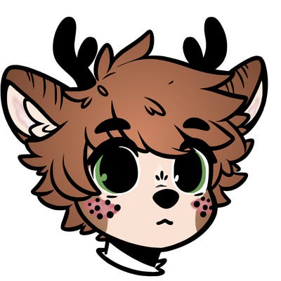 a humanoid deer with soft fluffy ears