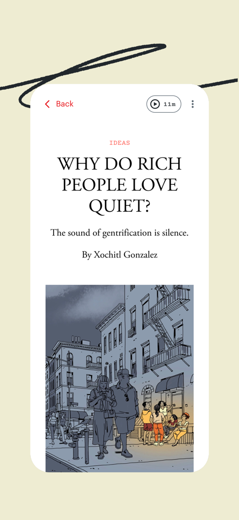 The Atlantic Magazine - Article view in The Atlantic app titled Why Do Rich People Love Quiet