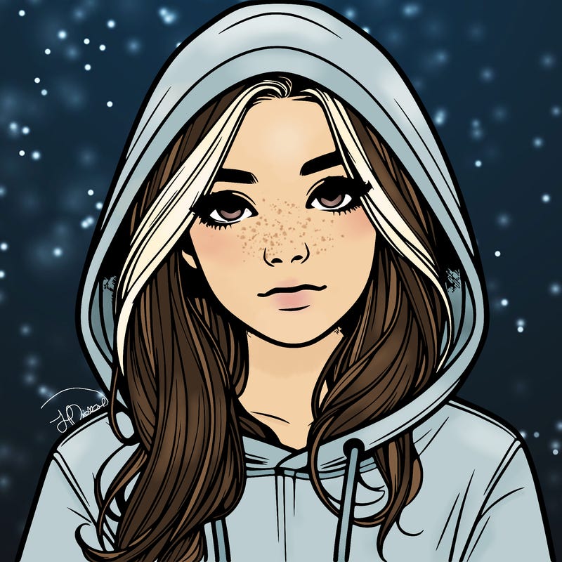 realistic girl with a hoodie
