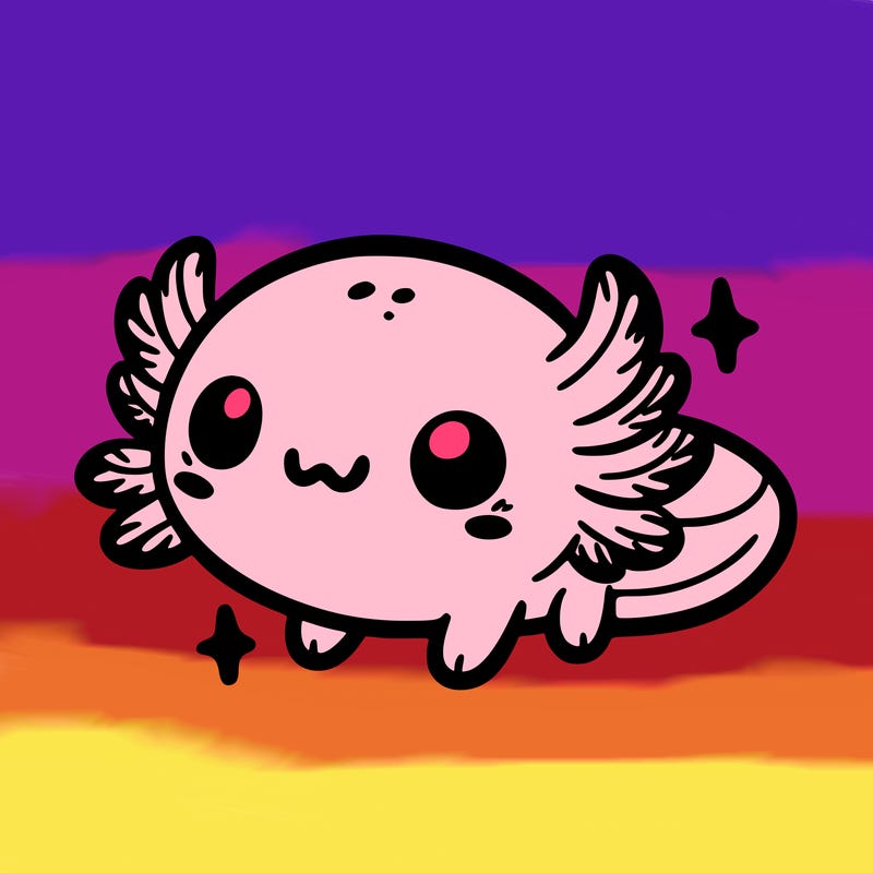 cute easy baby axolotl